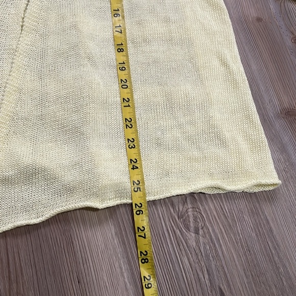 Eileen Fisher Straight Linen Open Cardigan Daisy Pale yellow Loose weave Size M - Picture 8 of 12